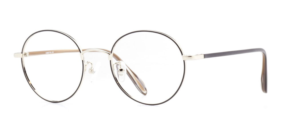 CARETTA Eyeglasses Teenage Man,Woman,Unisex Round Full-Rimmed Metal Unfiltered CRTTA MTL 7531-C.01